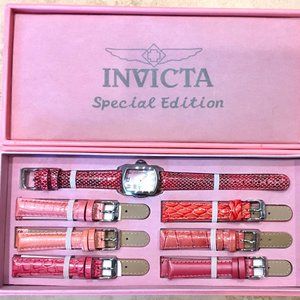 Invicta Lupah Special Ed. Watch Set w/ Collectible Box + 7 Leather Watch Bands